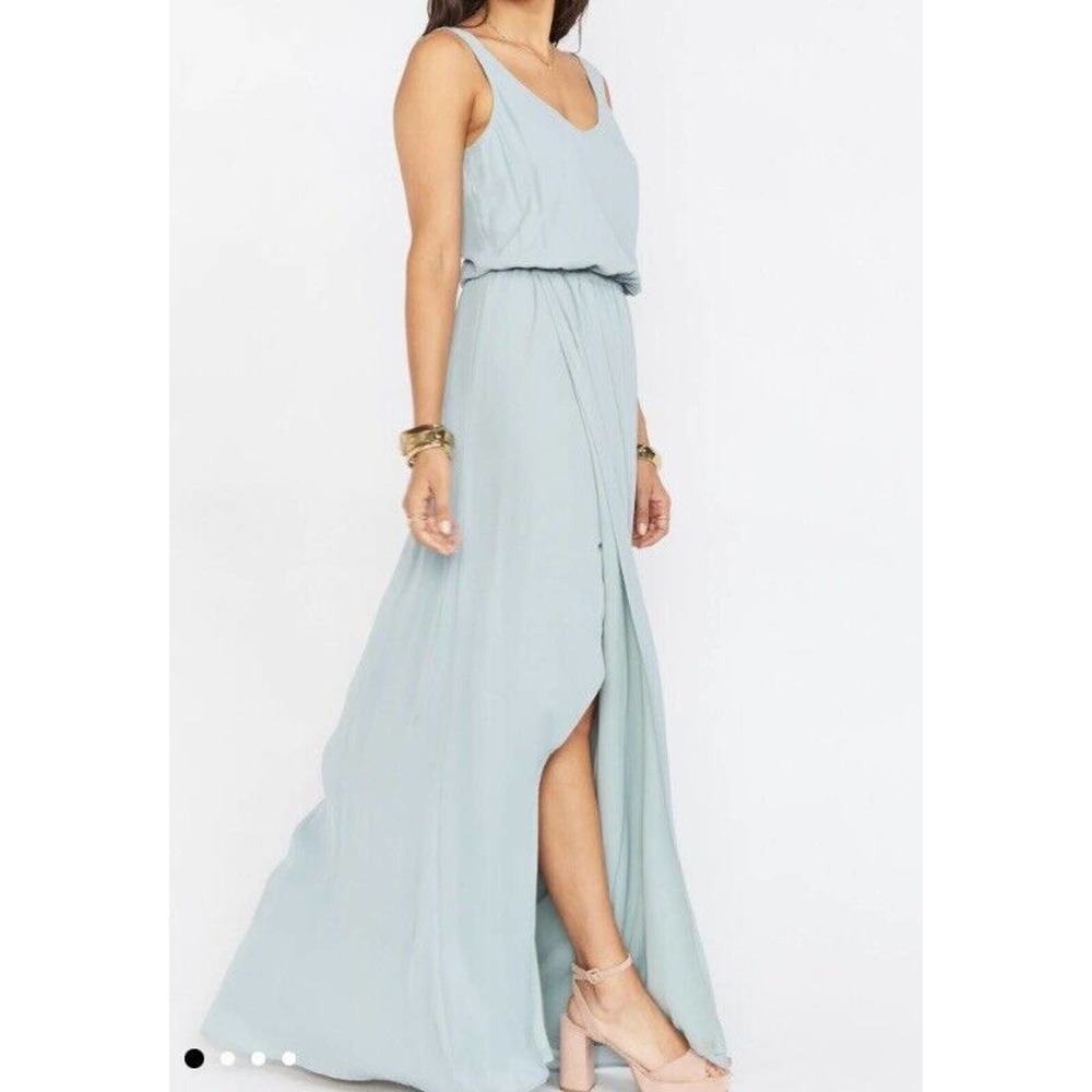 NWT Show Me Your Mumu Womens Kendall Maxi Dress Size XL‎ Silver Sage Crisp